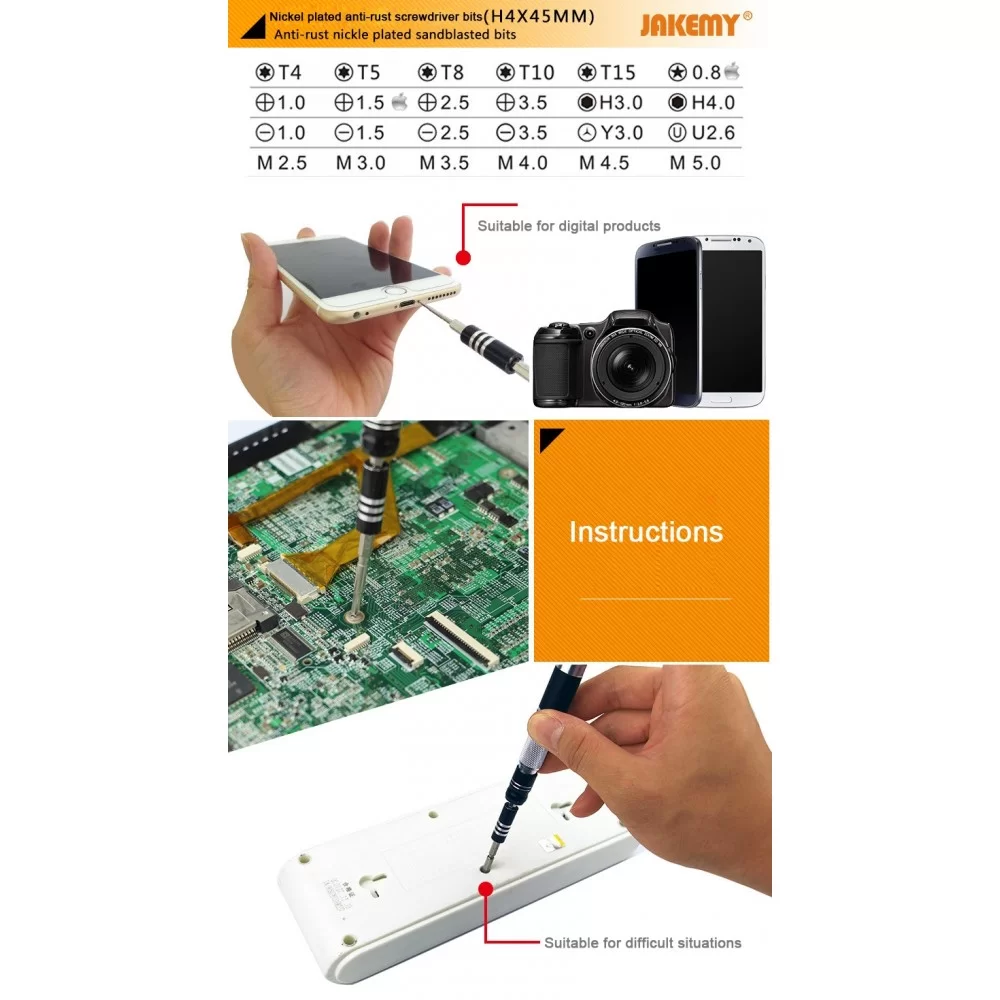 Picture of JAKEMY JM-8142 30 in 1 Aviation Aluminum Interchangeable Screwdriver Set